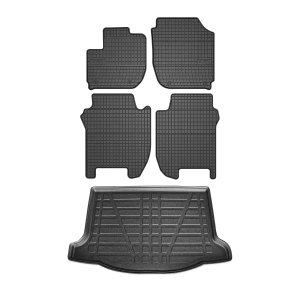 Honda Jazz III Floor-Trunk Mats - Omac - El-Toro & YPS - Black - '13-'20